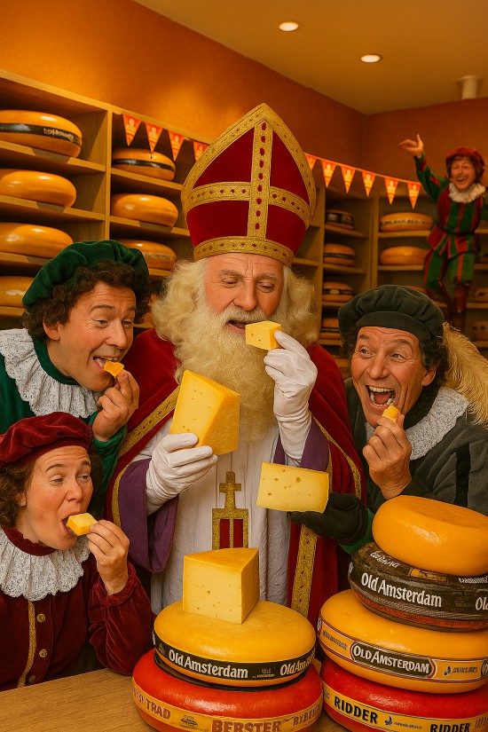 Sint bij de kaaswinkel